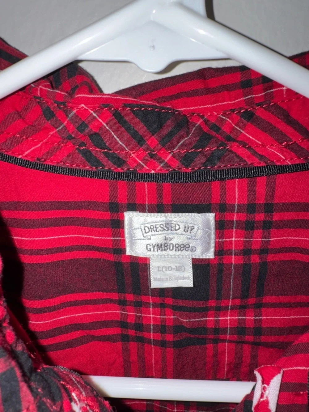 Gymboree Red and Black Plaid Button-Down Shirt